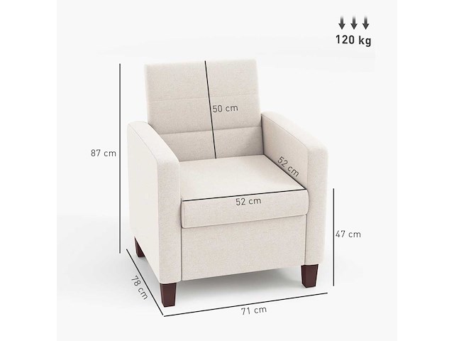 Ligstoel met armleuningen, gestoffeerde fauteuil - afbeelding 3 van  8