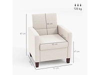 Ligstoel met armleuningen, gestoffeerde fauteuil - afbeelding 3 van  8