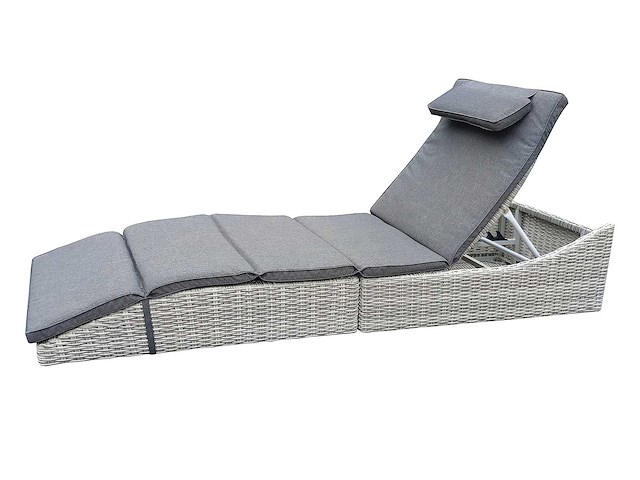 Ligstoel met kussen en opbergruimte, l 198 cm, ruimtebesparende opbergruimte - afbeelding 1 van  8