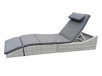 Ligstoel met kussen en opbergruimte, l 198 cm, ruimtebesparende opbergruimte - afbeelding 1 van  8