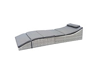 Ligstoel met kussen en opbergruimte, l 198 cm, ruimtebesparende opbergruimte - afbeelding 4 van  8