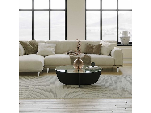 Lily salontafel | gehard glas | zwart - afbeelding 1 van  5