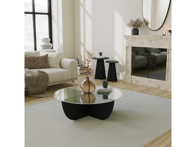 Lily salontafel | gehard glas | zwart - afbeelding 2 van  5