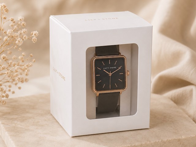 Lily & stone dameshorloge - zwart/rose goud (x24) - afbeelding 2 van  2