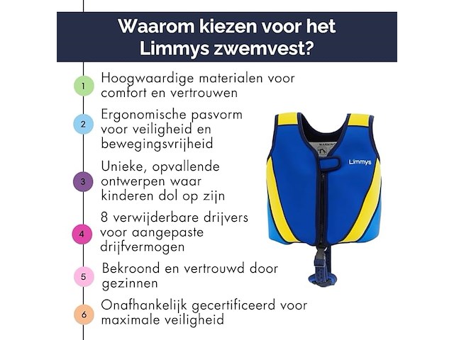 Limmys premium reddingsvest voor kinderen - afbeelding 4 van  4