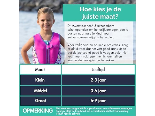 Limmys premium zwemvest voor kinderen (l) - afbeelding 3 van  4