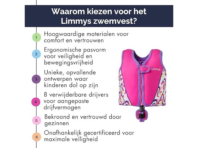 Limmys premium zwemvest voor kinderen (l) - afbeelding 4 van  4