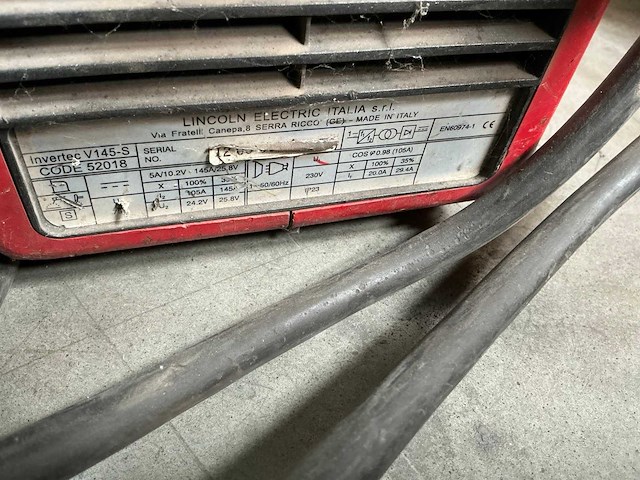Lincoln electric invertec v145 elektrode lasapparaat - afbeelding 3 van  3