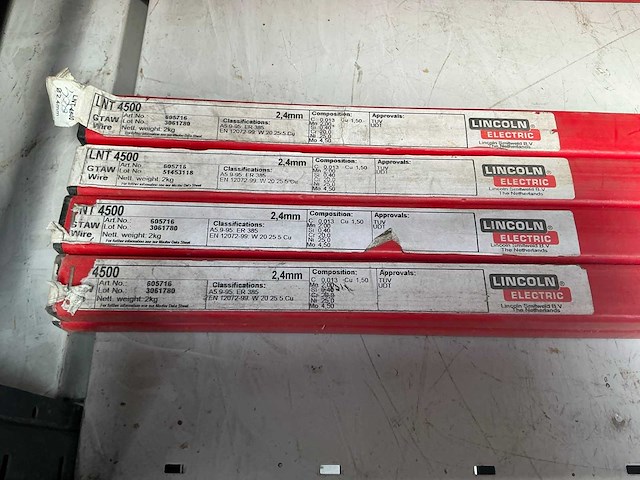 Lincoln electric lnt4500 2,4x1000 koker rvs tig-lasdraad (8x) - afbeelding 2 van  2