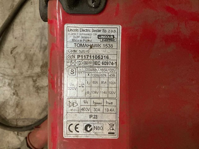 Lincoln electric tomahawk 1538 plasmasnijmachine - afbeelding 3 van  5