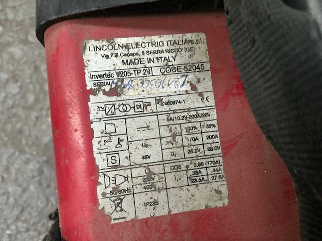 Lincoln electric v205-tp tig-lasmachine - afbeelding 5 van  5