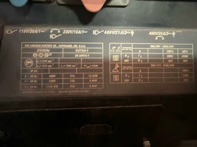 Lincoln electric/red-d-arc dx500e diesel lasmachine diverse lasmachines - afbeelding 7 van  10