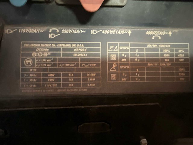 Lincoln electric/red-d-arc dx500e diesel lasmachine diverse lasmachines - afbeelding 4 van  8