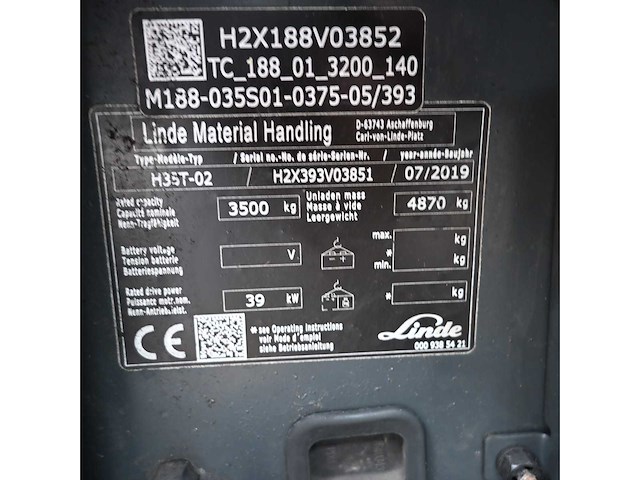 Linde - 2019 - h35t-02 - vorkheftruck - afbeelding 5 van  16