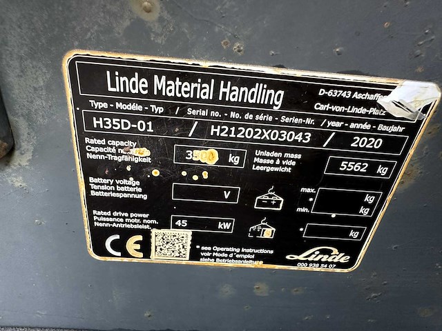 Linde - 2020 - h35d-01 - vorkheftruck - afbeelding 43 van  45