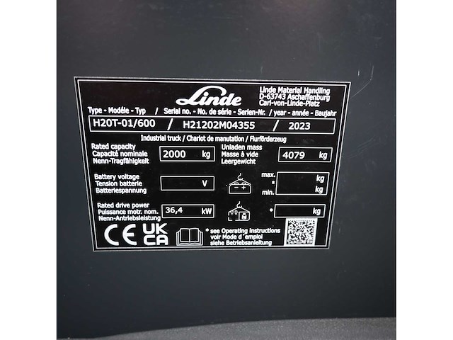 Linde - 2023 - h20t-01/600 - vorkheftruck - afbeelding 5 van  13