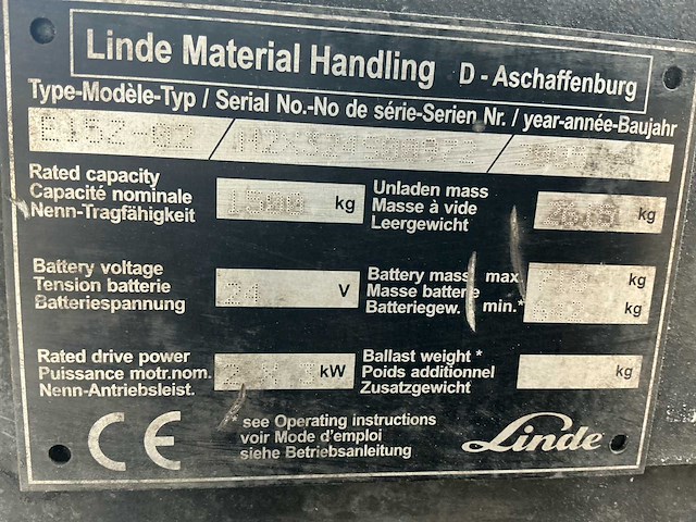 Linde e15 vorkheftruck - afbeelding 9 van  19