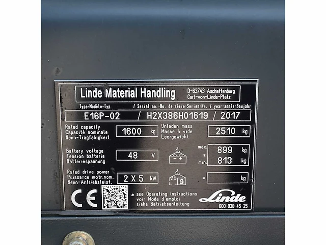Linde e16p-02 elektrische vorkheftruck - afbeelding 13 van  16