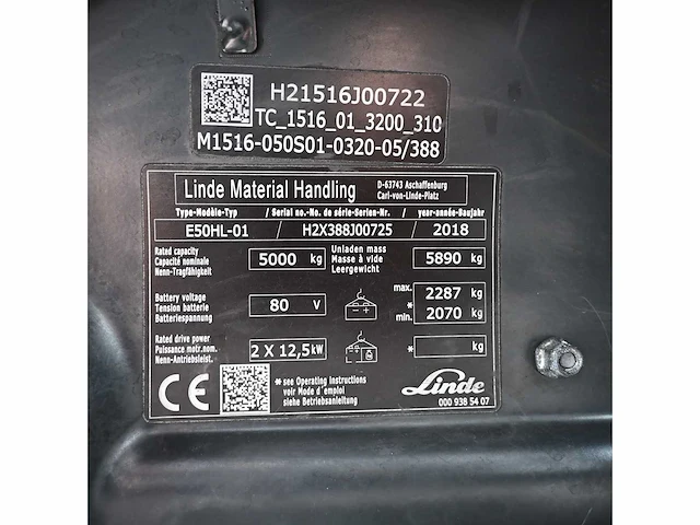 Linde e50hl elektrische vorkheftruck - afbeelding 16 van  18