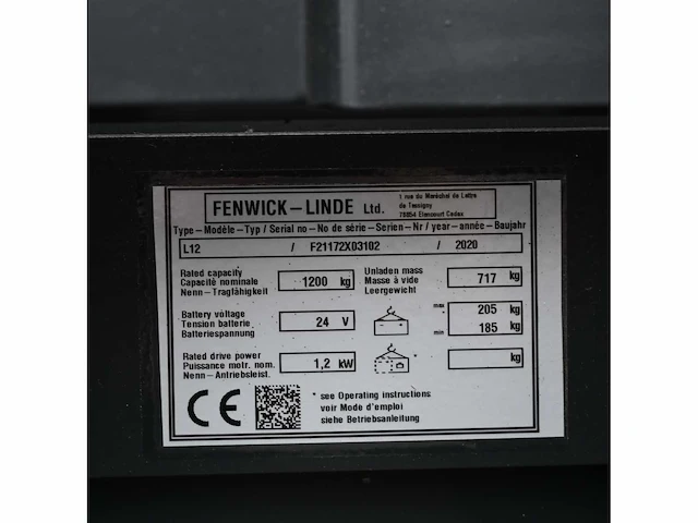Linde l12 elektrische stapelaar - afbeelding 3 van  14