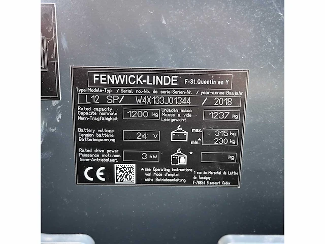 Linde l12sp elektrische stapelaar - afbeelding 4 van  18