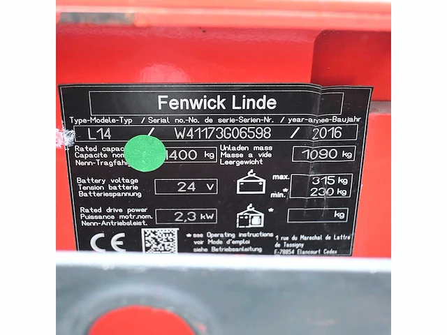 Linde l14 elektrische stapelaar - afbeelding 10 van  15
