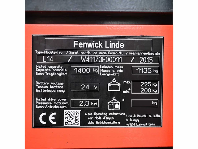 Linde l14 elektrische stapelaar - afbeelding 8 van  18