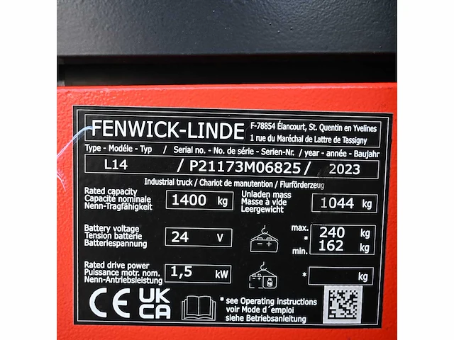 Linde l14 elektrische stapelaar - afbeelding 6 van  18