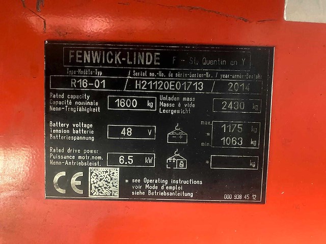 Linde r16-01 reach vorkheftruck 2014 - afbeelding 32 van  40