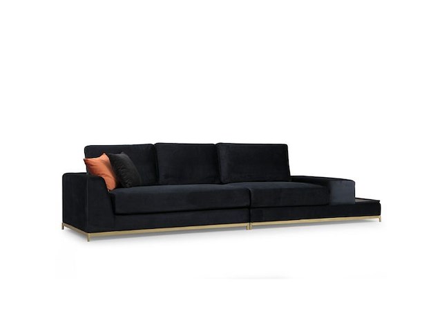 Line 4-zitsbank | beukenhout / spaanplaat | zwart, goud - afbeelding 1 van  7