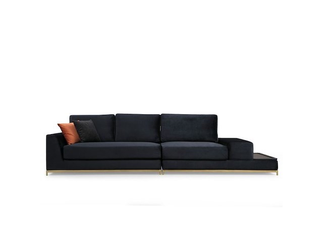 Line 4-zitsbank | beukenhout / spaanplaat | zwart, goud - afbeelding 2 van  7