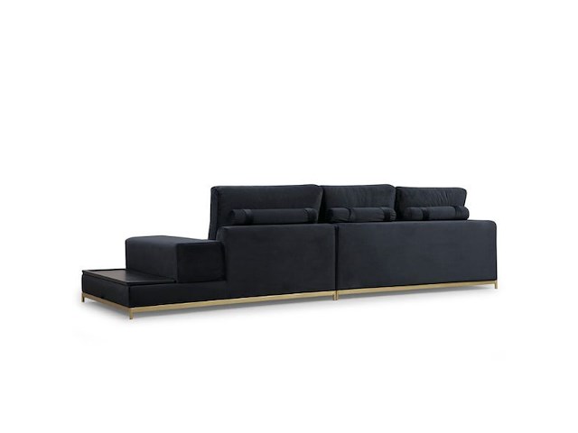 Line 4-zitsbank | beukenhout / spaanplaat | zwart, goud - afbeelding 3 van  7