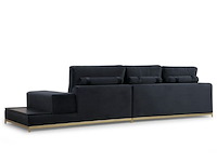 Line 4-zitsbank | beukenhout / spaanplaat | zwart, goud - afbeelding 3 van  7