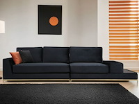Line 4-zitsbank | beukenhout / spaanplaat | zwart, goud - afbeelding 6 van  7