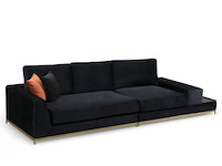 Line 4-zitsbank | beukenhout / spaanplaat | zwart, goud - afbeelding 7 van  7