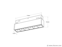 Lineaire led zwenkarmatuur voor magnetische rail 48v - 6w - libra (x4) - afbeelding 3 van  4
