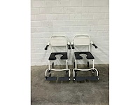 Linido handicare - verrijdbare douchestoel toiletstoel (2x) - afbeelding 2 van  4