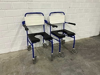 Linido handicare - verrijdbare douchestoel toiletstoel (2x) - afbeelding 1 van  4