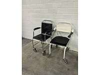 Linido handicare - verrijdbare douchestoel toiletstoel (2x) - afbeelding 3 van  4