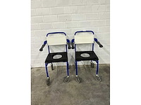 Linido handicare - verrijdbare douchestoel toiletstoel (2x) - afbeelding 2 van  4