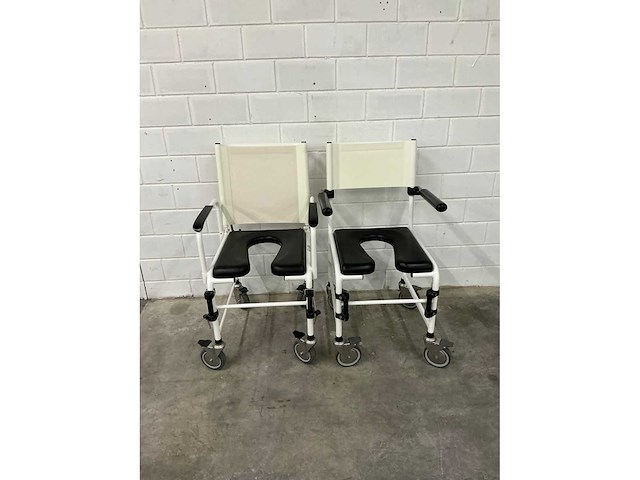 Linido handicare - verrijdbare douchestoel toiletstoel (2x) - afbeelding 2 van  4