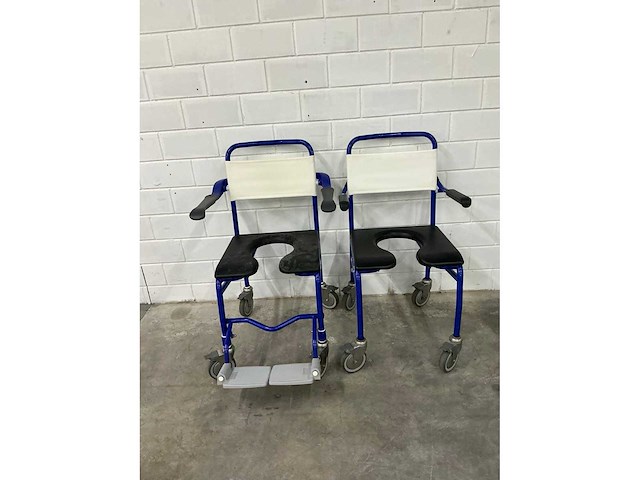Linido handicare - verrijdbare douchestoel toiletstoel (2x) - afbeelding 2 van  4