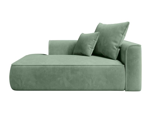 Linker chaise longue in amandelgroene ribfluwelf - afbeelding 2 van  6