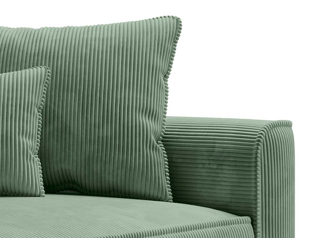 Linker chaise longue in amandelgroene ribfluwelf - afbeelding 4 van  6