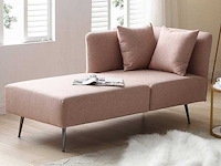 Linker chaise longue in roze stof - afbeelding 1 van  7