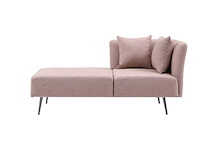 Linker chaise longue in roze stof - afbeelding 2 van  7