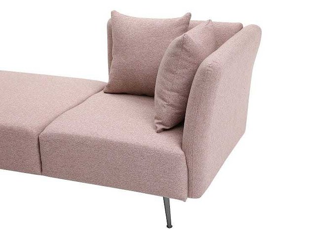 Linker chaise longue in roze stof - afbeelding 3 van  7