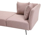 Linker chaise longue in roze stof - afbeelding 3 van  7