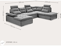 Linker panoramische hoekbank - cab - borst - stof/pu - afbeelding 6 van  16