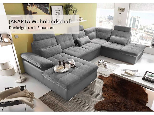 Linker panoramische hoekbank - cab - borst - stof/pu - afbeelding 11 van  16